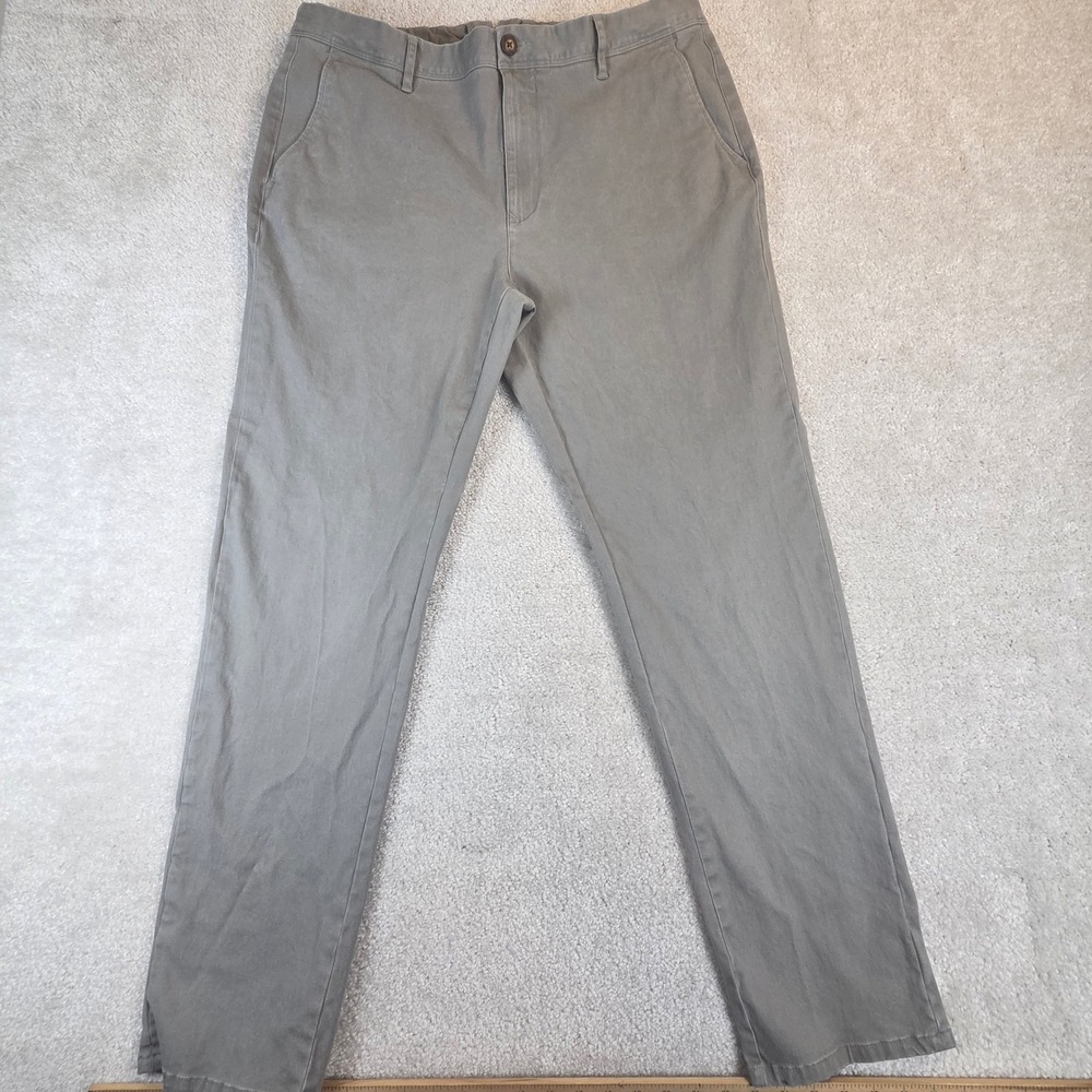 Mott & Bow Charles Twill Chinos Mens 36x31 Light Gray Slim Straight Pants